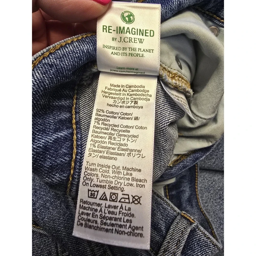 J.Crew Re-Imagined Mid-Rise Flare Crop Jeans‎ Size 31 Blue Wash Sustainable